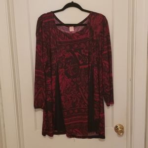 Black & red tunic - Flirty Pink - 4X